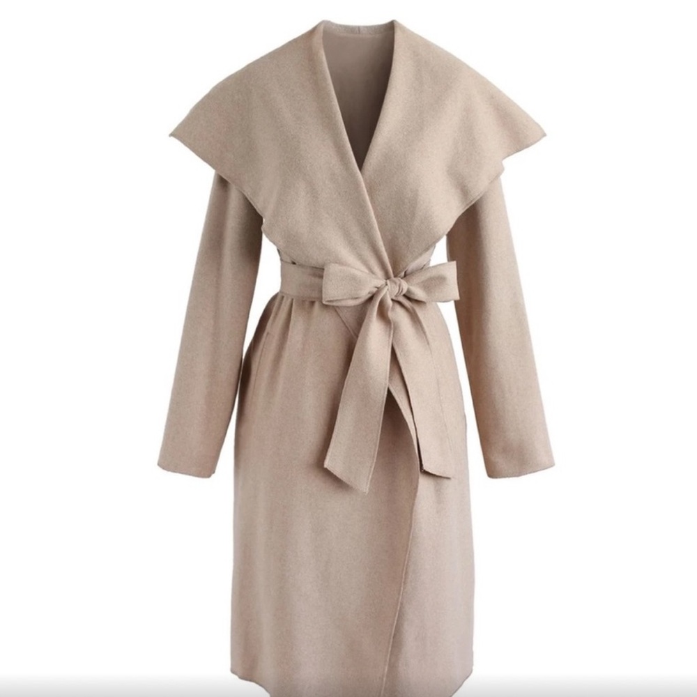 Beige Belted Coat